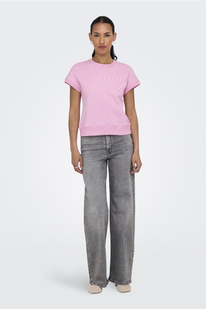 ONLJULIETTE S/S CS SWT 15355426 PINK FROSTING/GOOD VIBES